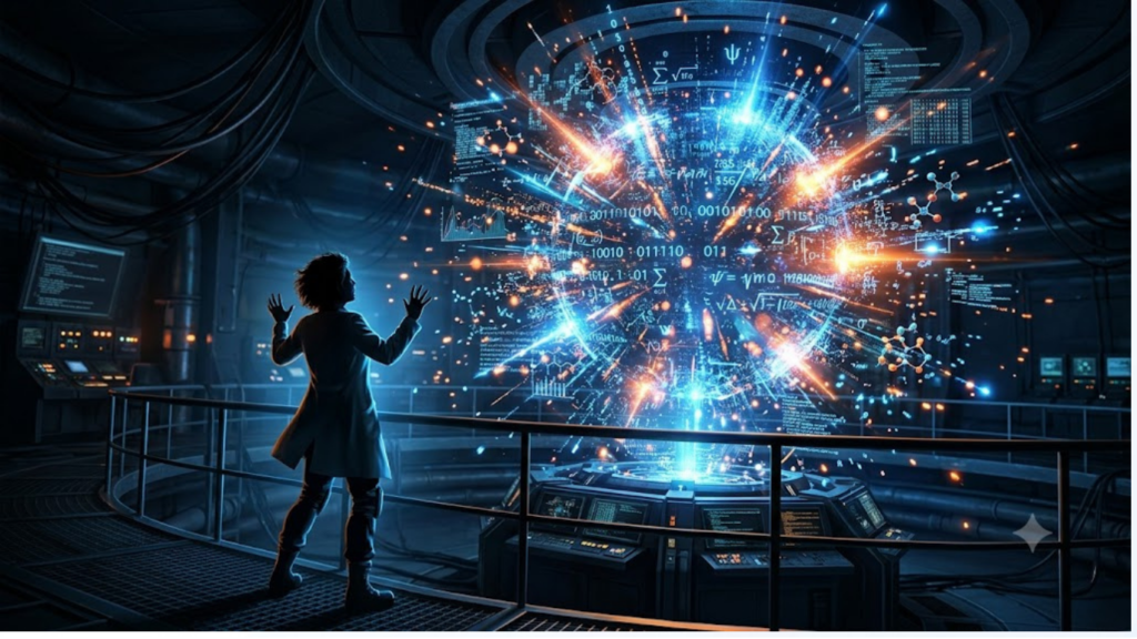 Shocking facts TikTok hook with a futuristic science background.